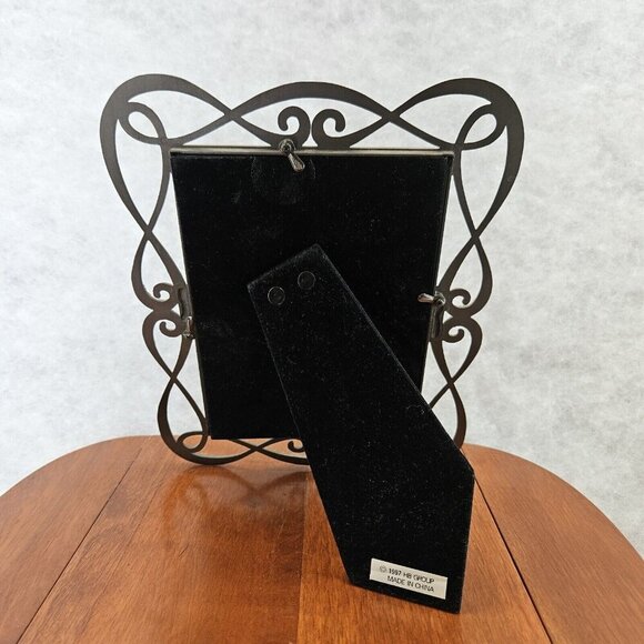 VINTAGE Bronze Gold Tone Metal Floral Ornate Picture Frame 5x7" Rounded Corners‎ - Picture 6 of 8